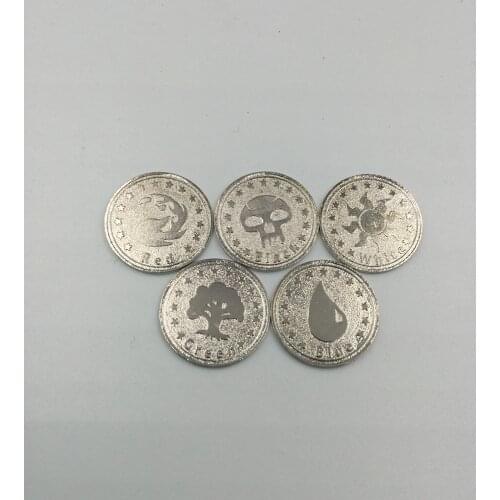 5 PCS/BAG TCG CARD Game Coins. MGT Mana Symbol Coins For Counting Lifes or Collection