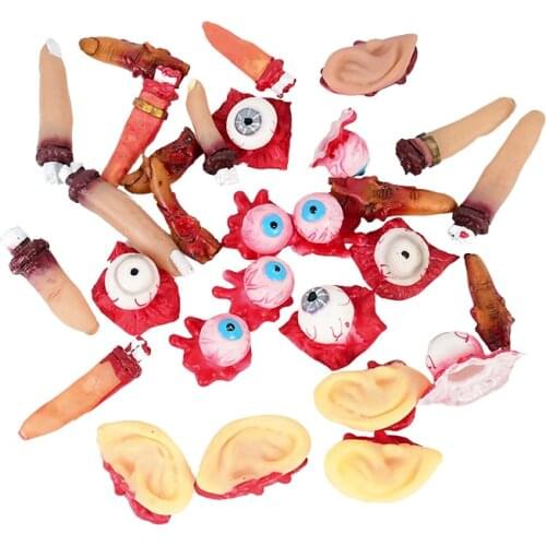 5pcs Halloween Decoration Simulation Latex Horror Bloody Broken Finger Eye Ear Props Halloween Party Haunted House Scary Props