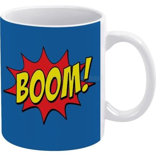 Comic Boom White Mug To Friends and Family Creative Gift 11 Oz Mug Coffee Ceramic Mug Comic Comicbook Boom Lettering Type Comics