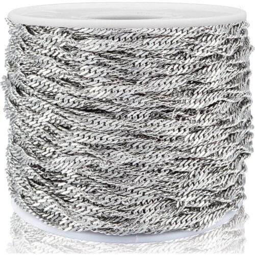 1 Meter Width 2.35mm Silver Plated Water Wave Chain Fashion Necklace Chains For Jewelry Making Material Bracelet Wholesale