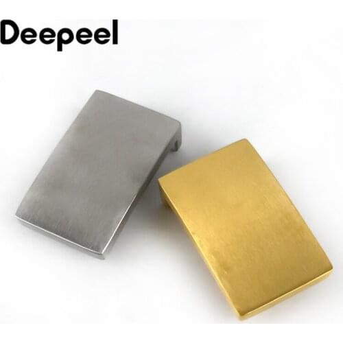 Deepeel 1pc 3.3/3.8mm*7/8mm Mens Belts Buckle Stainless Steel Belt Smooth Buckles Plate with 3.4/3.8 waistband Body YK684