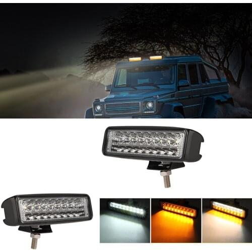 6inch Bicolor Car Work Light 60W 18LED Waterproof Spotlight Work Light Suitable For DC 10-30V Car, SUV, ATV, Truck And More