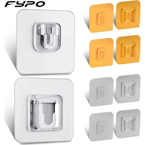 5/10 Pairs Double-Sided Adhesive Wall Hooks, Waterproof and Oilproof Reusable Seamless Hooks Without Punching