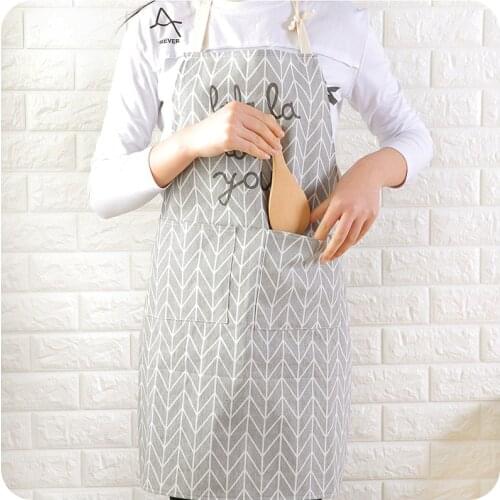 Plaids Striped Cotton Linen Apron Woman Men Adult Bibs Home Cooking Baking Coffee Shop Cleaning Aprons Kitchen Garden Accessory