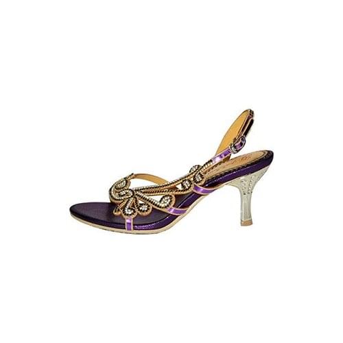 G-SPARROW 2018 New High-heeled Wedding Stiletto Sandals Luxury Diamond Womens Casual Shoes On Sale Gold Black Purple