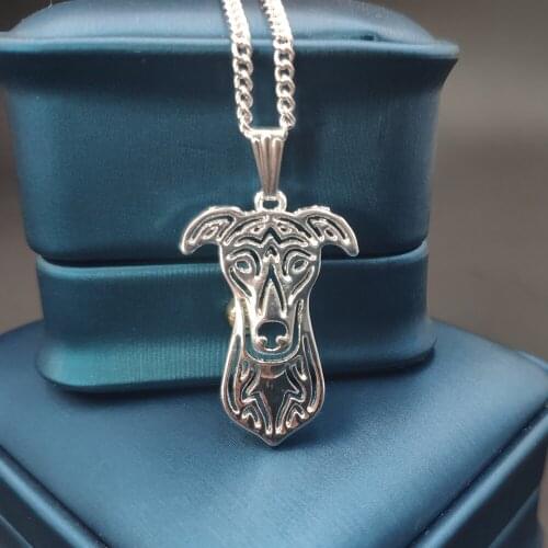 Greyhound Dog Necklace Pendant Jewelry Golden Color Plated Gift Box Available