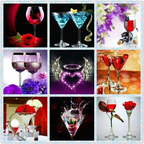 ArtBack 5d diy diamond painting cup flower scenery 21 style icon 3d full square diamond cross stitch diamond embroidery LOVE