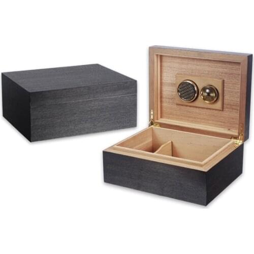 50CT Humidor Box Cedar Wood Lined Hygrometer Humidifier Smoking Cigar Accessories Gifts
