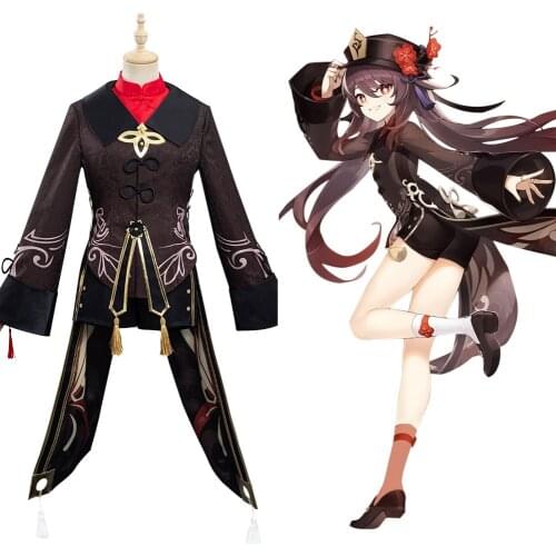 Genshin Impact Hu Tao Cosplay Costume Outfit Uniform Halloween Carnival Suit