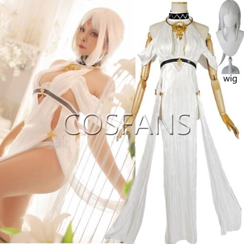 Game Azur Lane Massachusetts Cosplay Costume Dress Banquet Preparation for the Feast Formal Dress Carnival Party Costume wig