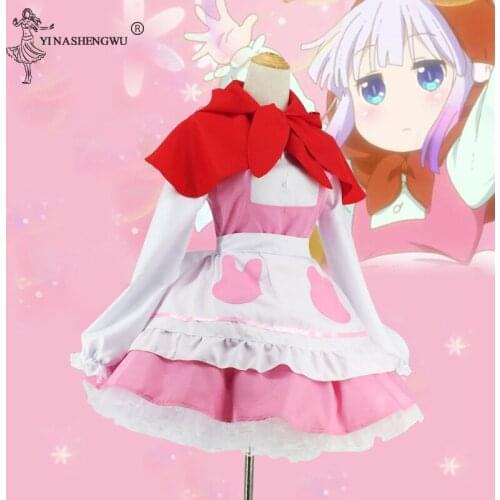 Cosplay Costumes Miss Kobayashis Dragon Maid The Little Match Girl Little Red Riding Hood Dress Kamui Kanna Meidofuku Uniform