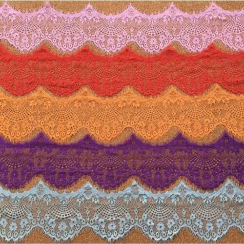 Colorful lace trim Garment Accessories DIY Manual Eyelash Lace Fringed Trim 10 cm Wide Embroidery Lace Fabric
