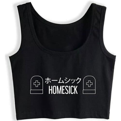Crop Top Women Homesick Japanese Vaporwave Aesthetic Gift Harajuku Tank Top Women Anime Women Clothes