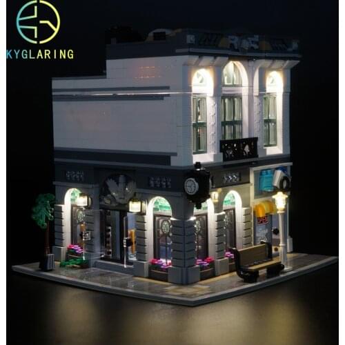 Kyglaring Led Lighting Set DIY Toys For 10251 And 15001 City Creator Brick Bank Model (Not Included Building Blocks)