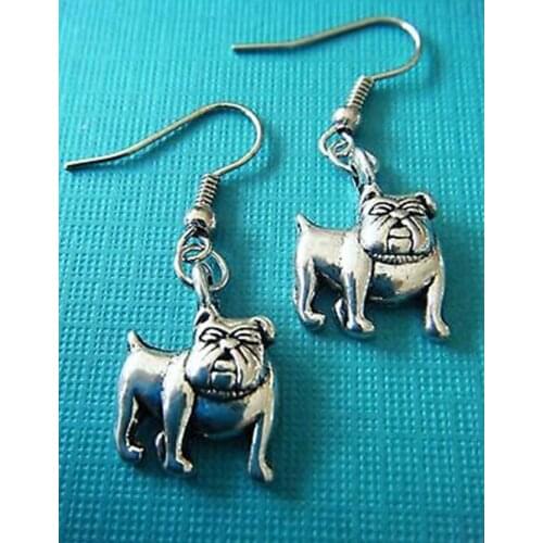 HOT 40Pair Alloy Bulldog Dog Charms Pendant Earrings DIY Earrings Jewelry For Women Jewelry B1110