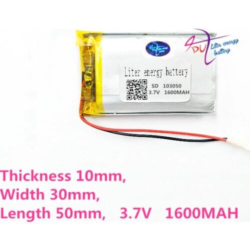 Liter energy battery 103050 3.7V lithium battery early 103048 1600mAh headlight GPS navigator general polymer batteries