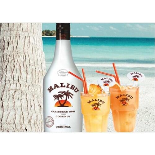 Malibu Bar Metal Sign Pub Bar Plaque Man Cave Alcohol Caribbean Coconut Rum Tin