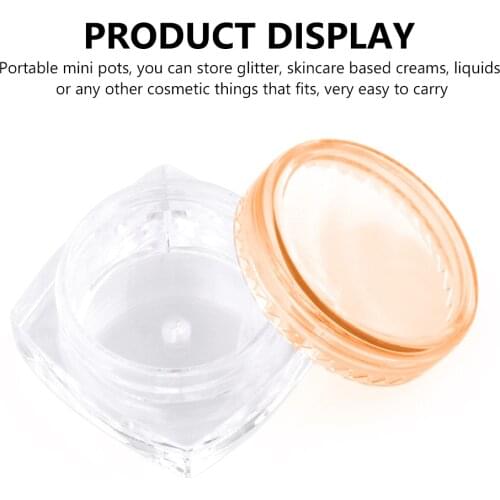 50pc/Lot 5g Empty Square Cream Jar Mini Pot Vials Container Bottles Makeup Cosmetic Face Pigment Nail Art Gift Multiple Colour