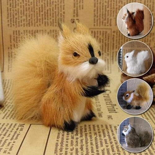 Simulation Animal Display Model Squirrel Plush Toys Stuffed Animals Photographic Props Home Decor Xmas Birthday Gifts Figurines