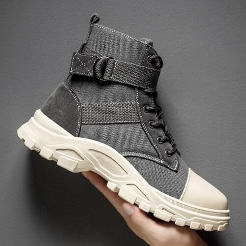 High-top men Boots winter new breathable Ankle Boots Male Lace Up slip Booties desert casual tooling Boots men shoesfg789