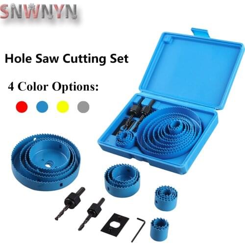 16pcs 19-127mm Hole Saw Cutting Set Kit Wood Metal Cutter Core Drill Bits Woodworking DIY Tool