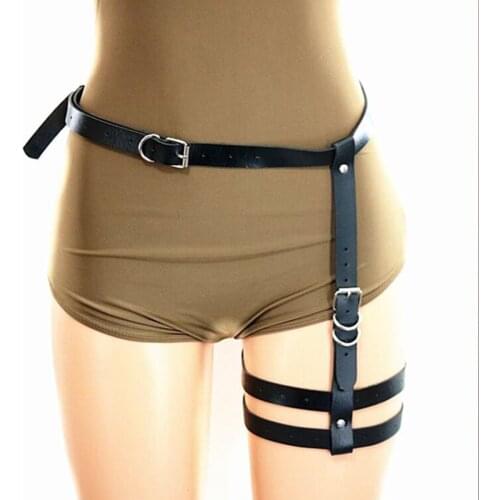 New fashion Harness Waist Belt PU Leather Garters O-Ring Waistband Punk Strap Band Leg Belt Club Party Appeal Accessories