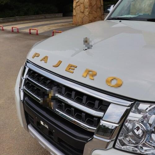 Car Cover Letter Mark Local Gold Scrubs modification Zinc alloy plating High quality Auto parts wholesale for Mitsubishi Pajero