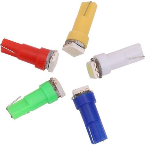 Wholesale 100PCS T5 W1.2W W3W Car Led Lights Auto Interior Instrument Lamp Motorcycle Dashboard Gauge Wedge Lights 12V Diode RED