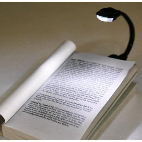 HOT Mini Flexible Clip-On Bright Book Light Laptop White LED Book Reading Light Lamp Compact Portable Student Dormitory Lights