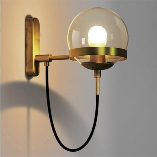 BEIAIDI Industrial Retro Loft LED Wall Light E27 Vintage Globe Ball Bedroom Beside Wall Light Aisle Corridor Pub Cafe Wall Lamp