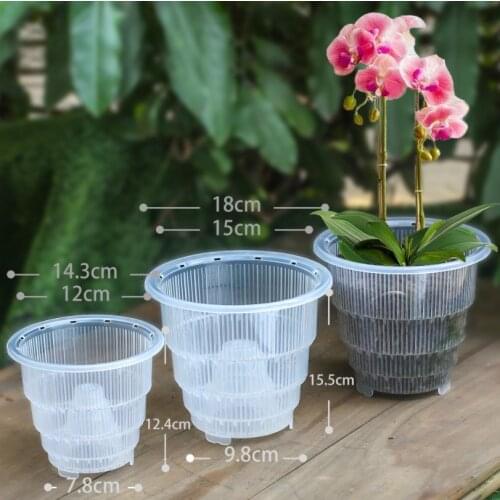 Clear Plastic Orchid Plant Grow Pots With Holes Succulent Breathable Garden Home Root Control Flower Pot
