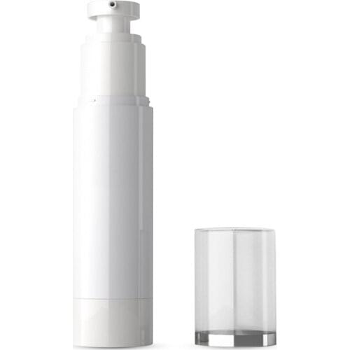 30pcs 50ml empty white airless sample bottle with cream pump,50cc travel size airless pump bottles for skin care,lotion pump