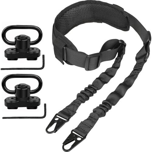 Rifle Sling 2 Point Sling Quick Adjust with 2 Pack QD Sling Swivels Mount
