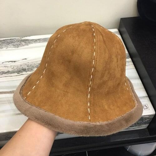 Suede Double-Sided Wear Keep Warm Bucket Hat Women Fashion Fisherman Hat Beach Sun Hats Bob Femme Panama Hat
