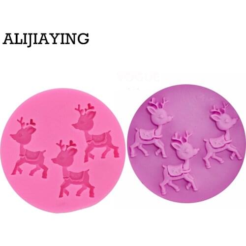 M0109 Christmas deer silicone molds for cake decorating fondant cake mold chocolate mould cake tools kitchen baking accessories