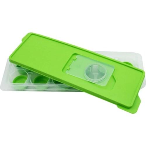 Silicone 12 Ice Cubes Tray with Removable Non-Spill Lid Easy to Pour Section Release and Flexible Ice Cube Molds Durable Stack