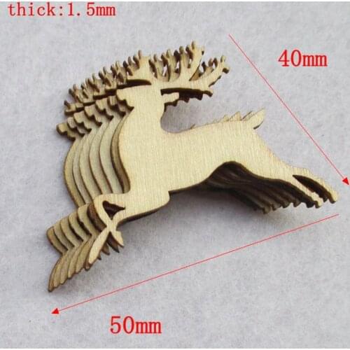 Brand New little deer Die Cutting Plywood Template DIY Wood Crafts Accessories 49*42mm 60pcs/bag A139