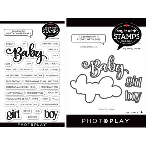 CH 2021New Arrival BABY BOY AND GIRL Stencils die and stamps for DIY Scrapbooking/photo Album stamps Decorative Embos