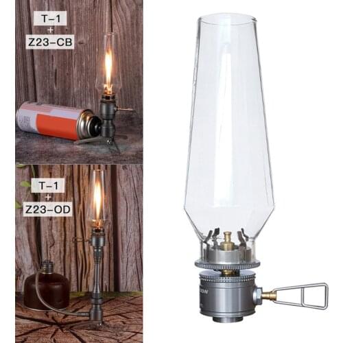 Outdoor Gas Lantern Lamp Light Butane Gas Light Outdoor Use for Camping Picnic Backpacking Hiking Glass Mantle