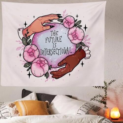 Vintage Flower Pink Tapestry Wall Hanging Retro Vintage Boho Decoration Home Decor Magic Tarot Tapestry Wall Decor Tapestry