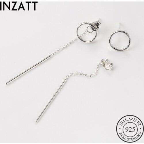 INZATT Tassel 925 Sterling Silver Dangle Drop Earrings Real AAA High Quality Ear Long Fashion Bijoux For Women Jewelry Gift