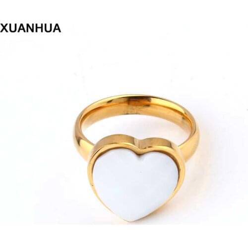 XUANHUA Stainless Steel Heart Ring Female Wedding Engagement Jewelry Accessories Valentines Day Gift Rings For Women Jewellery