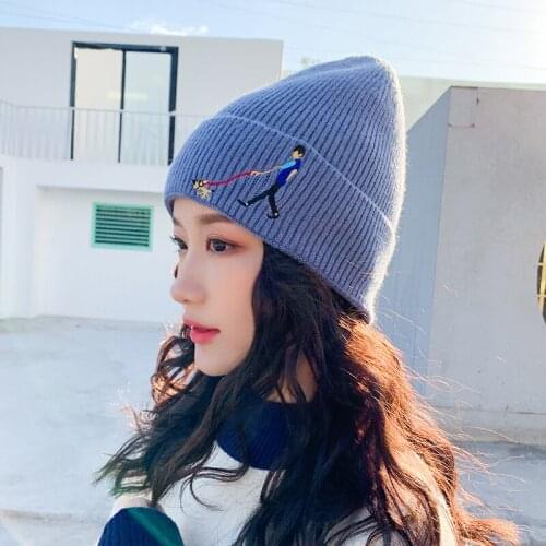 Winter Hats For Women Wool Knitted Angora Hat Beanies Female Warm Rabbit Fur Skullies Beanie For Girl 2020 GJ3119