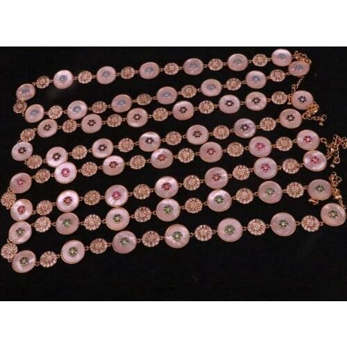 1PCS, Micro pave cz coin shell beads chokers necklaces