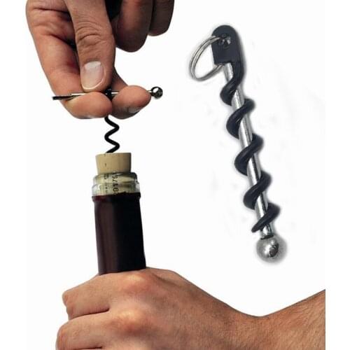 1 PC Mini Bottle Opener Keychain Wine Opener With Ring Stainless Steel Wine Opener Corkscrew Vintage Kitchen Accessories