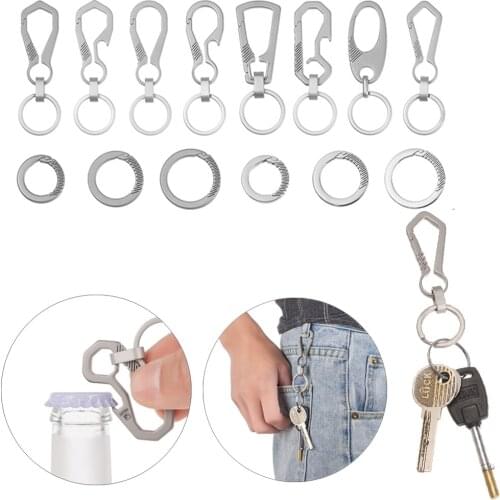 1PC Luxury Men Keychain Real Titanium Keychain Ultra Lightweight EDC for Key Rings Jewelry Holder Outdoor Tools