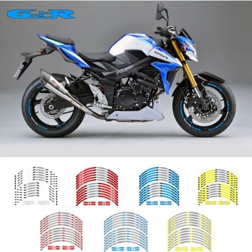 NEW High Quality 12 Pcs Fit Motorcycle Wheel Sticker stripe Reflective Rim For Suzuki GSR