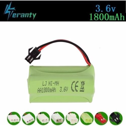 1800mah 3.6v Rechargeable Battery For Rc toys Cars Tanks Robots Gun NiCD Battery AA 3.6v 700mah Batteries Pack For Rc Boat 1PCS