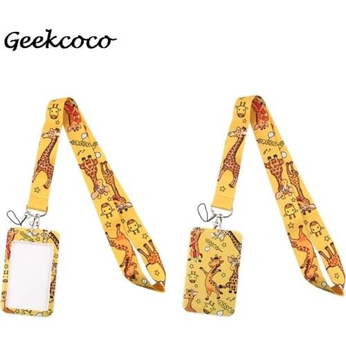 20pcs/lot J2246 Cartoon Funny Animals Hard Staff Identification Name Badge ID Card Access Exhibition Card With Lanyards