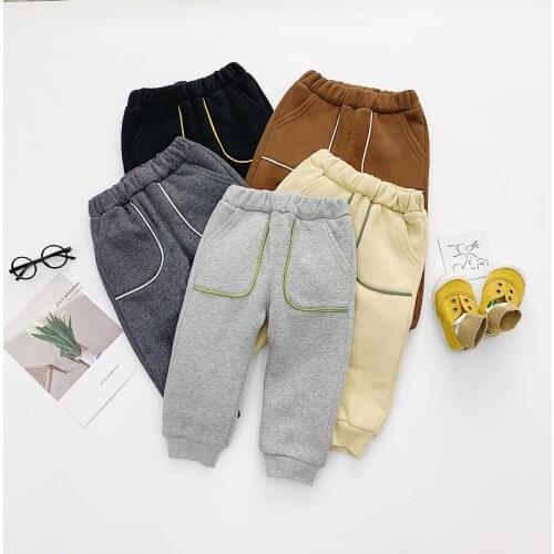 2019 Winter Kids Pants High Quality Thicken Plus Velvet Harem Pants for Girls Boys Pants 1 2 3 4 5 6 Years Children Trousers New